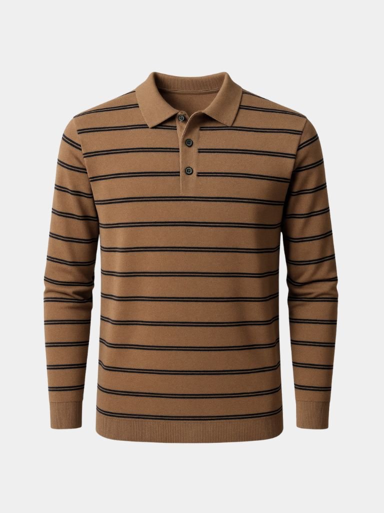Navy Sunset Striped Polo - CAAYWORLD CAAYWORLD