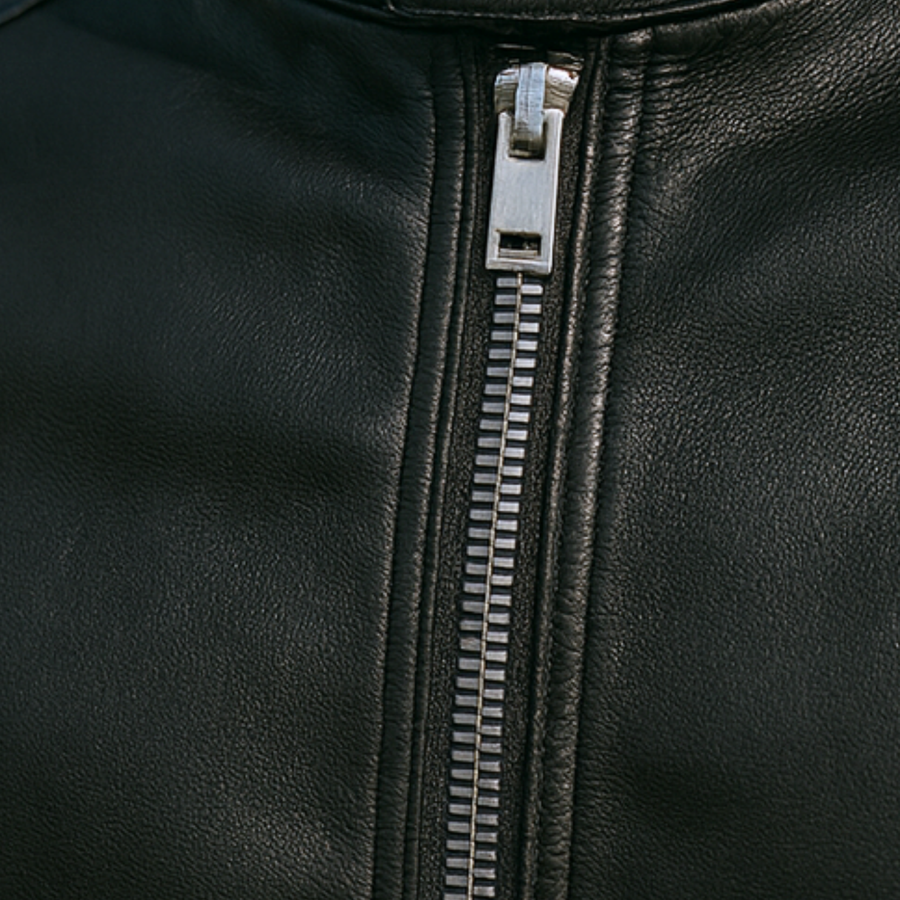 Neil - Standing Collar Leather Jacket CAAYWORLD MEN