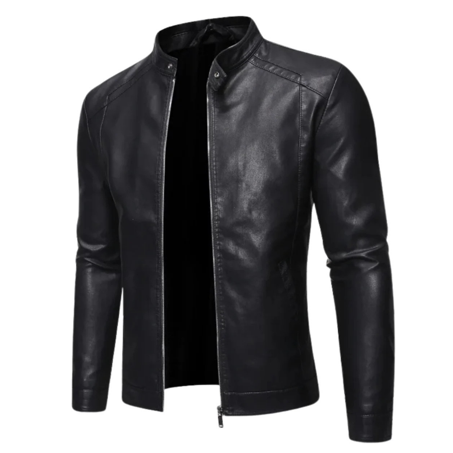 Neil - Standing Collar Leather Jacket CAAYWORLD MEN