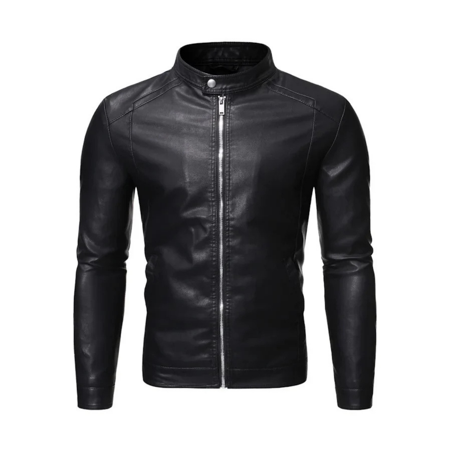 Neil - Standing Collar Leather Jacket CAAYWORLD MEN