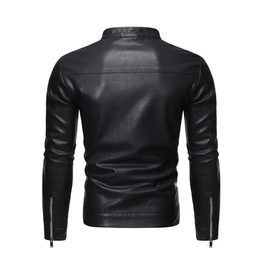 Neil - Standing Collar Leather Jacket CAAYWORLD MEN
