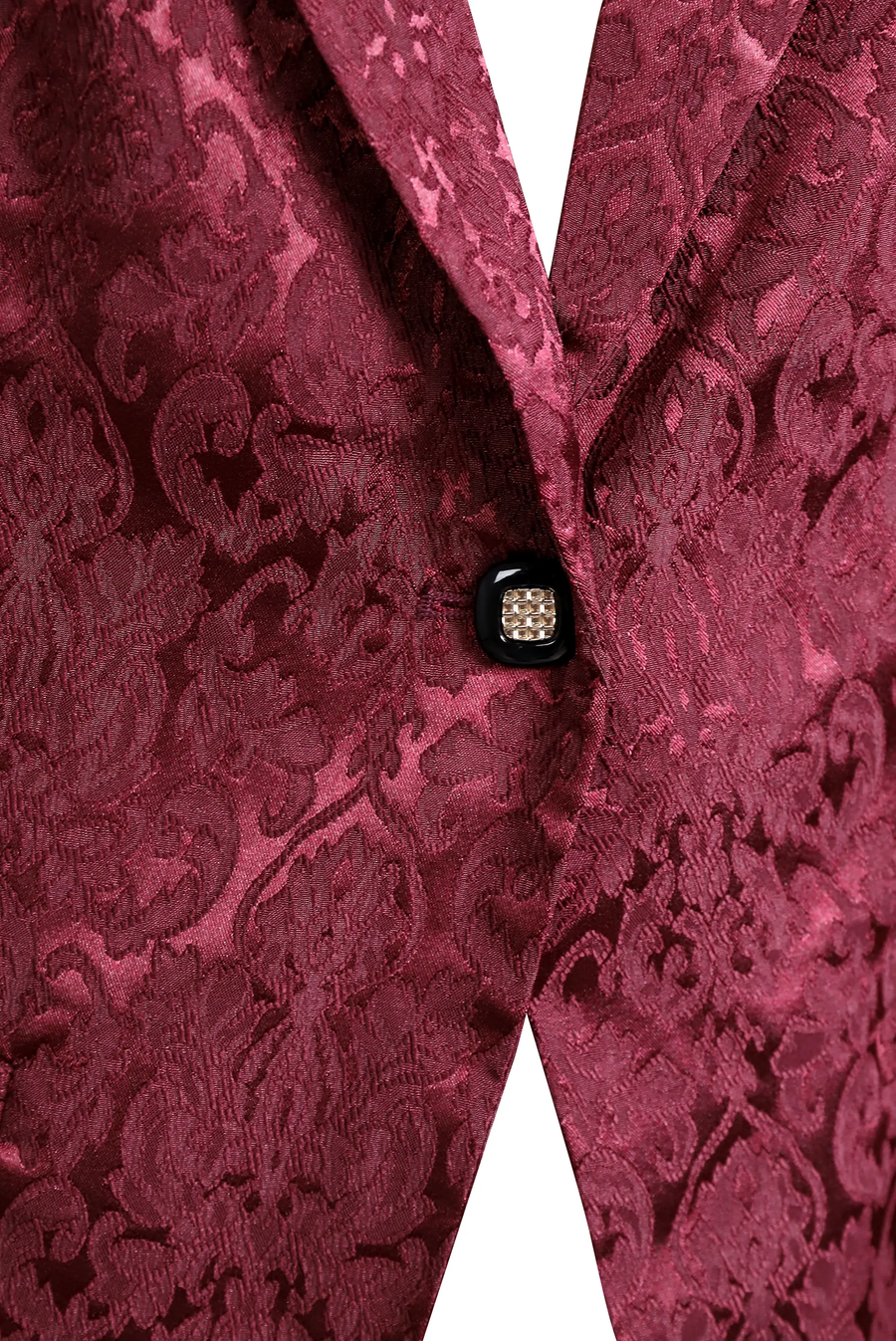 Noble Burgundy Jacquard Satin Tailored Fit - Blazer CAAYWORLD