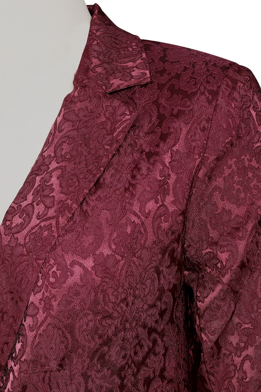 Noble Burgundy Jacquard Satin Tailored Fit - Blazer CAAYWORLD