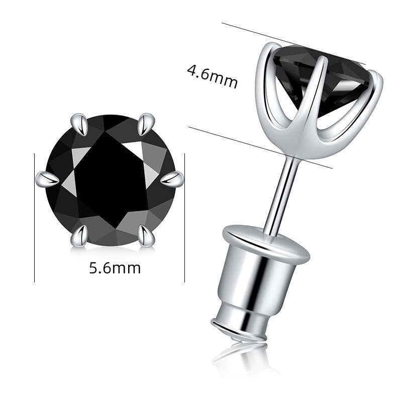 Classic Black Moissanite Stud Earrings Carly Jewelry