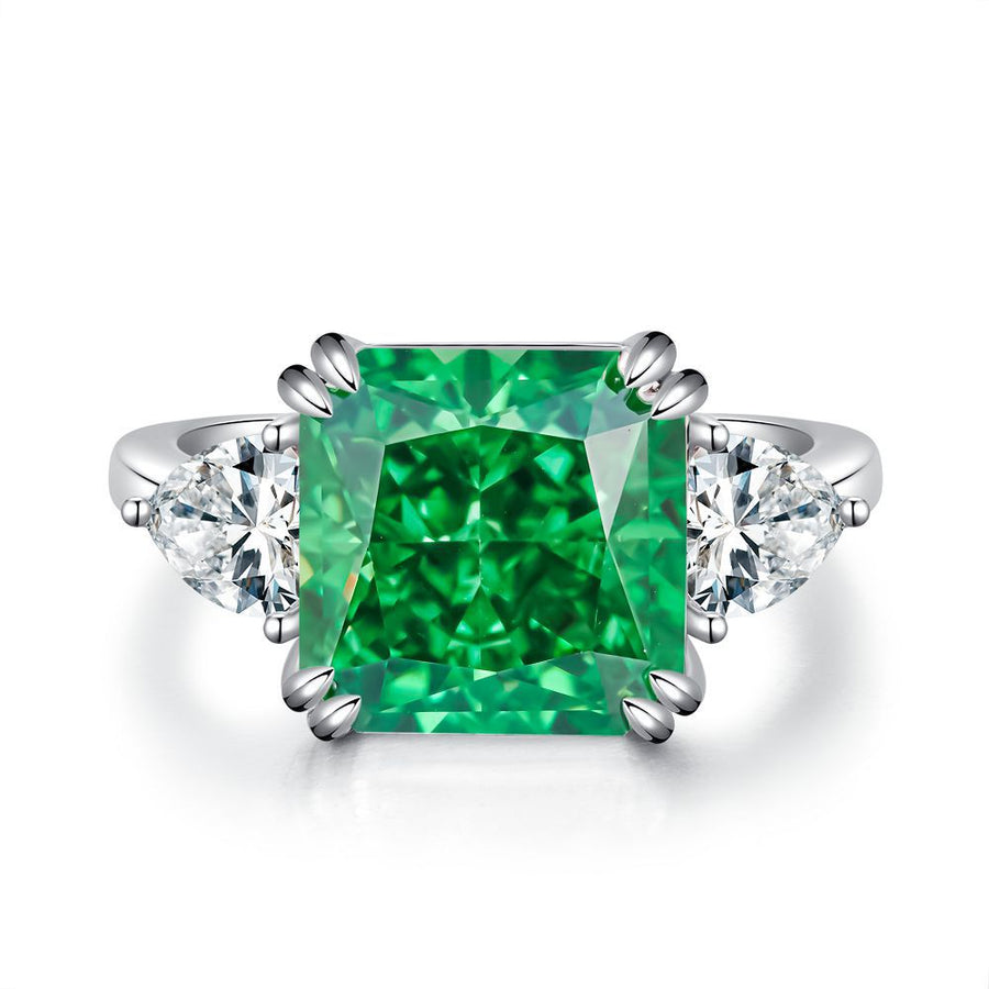 Green Collection Engagement Ring in Sterling Silver Shine of Diamond