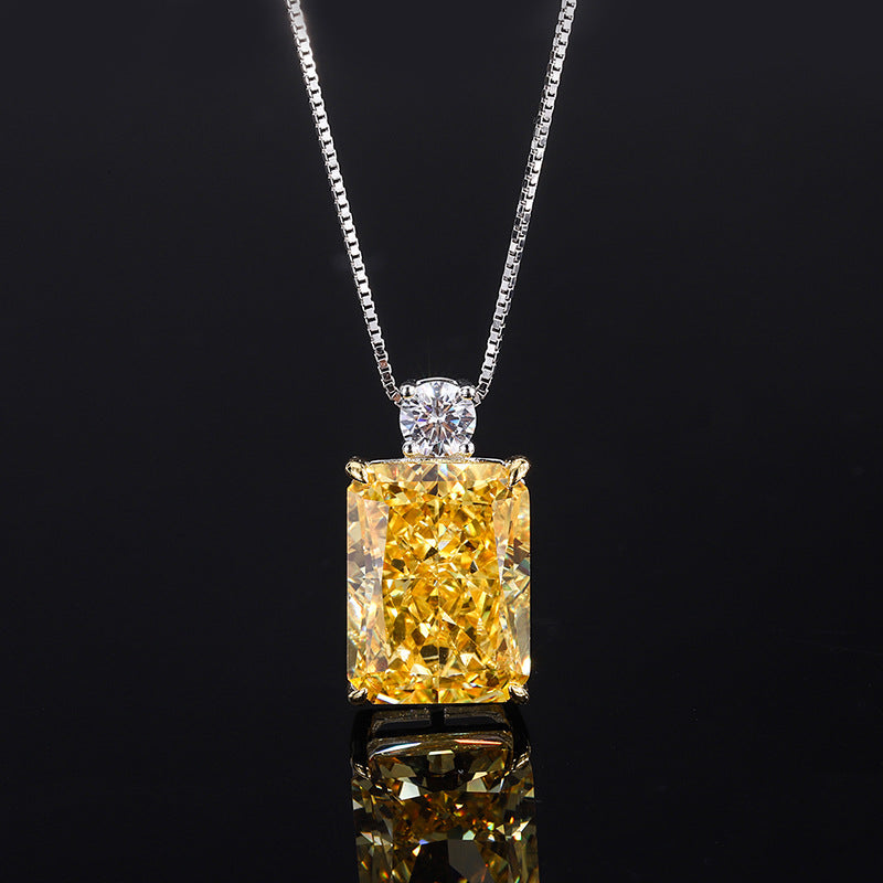 Exquisite Geometry Design Sterling Silver Pendant Necklace Shineofdiamond