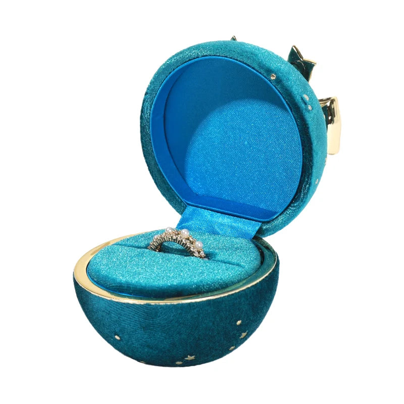Romantic Spherical Bow-knot Jewelry Box for Ring and Necklace Shine of Diamond