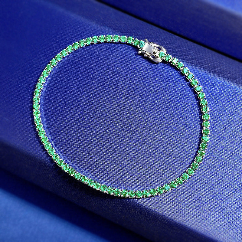 Women's Classic Multi-Color Tennis Bracelet in Sterling Silver Shineofdiamond