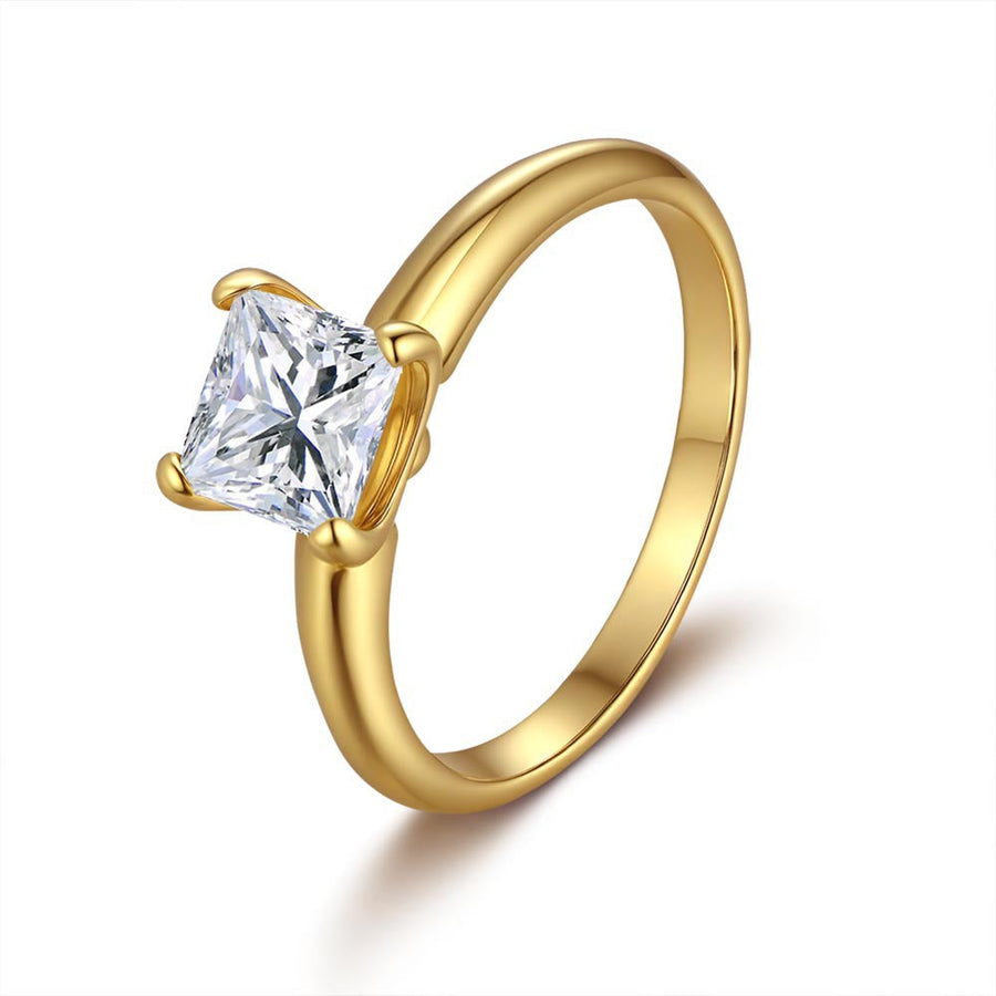 Simple 1.0ct Princess Cut Moissanite Ring Shine of Diamond