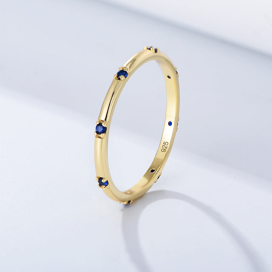 Simple Mutil-color Sterling Silver Wedding Band Juluro