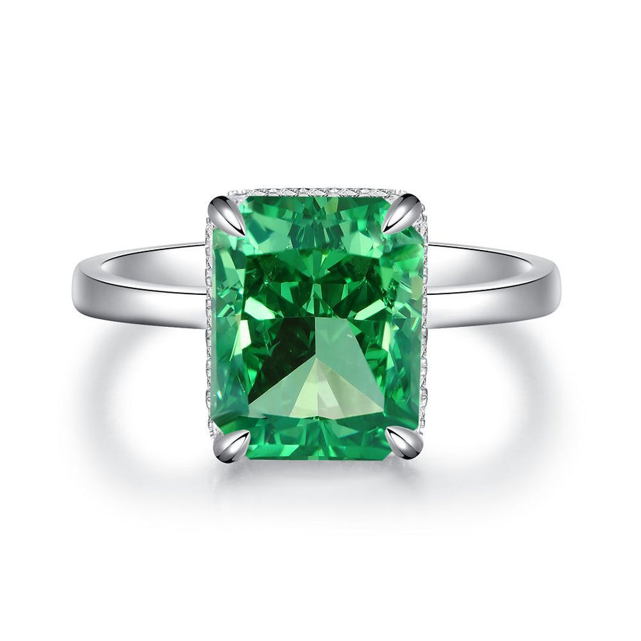 Green Collection Engagement Ring in Sterling Silver Shine of Diamond