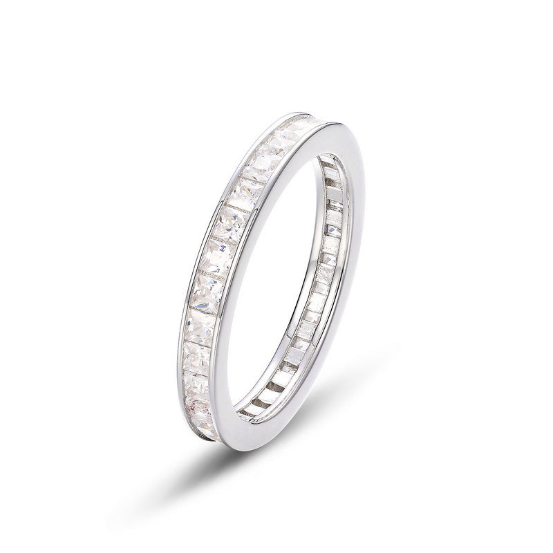 Colorful Rainbow Princess Cut Ring Band Shine of Diamond