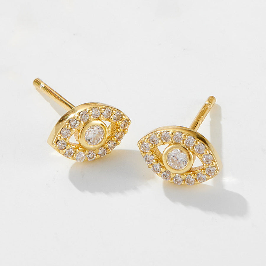 Evil Eye Sterling Silver Stud Earrings Carly Jewelry