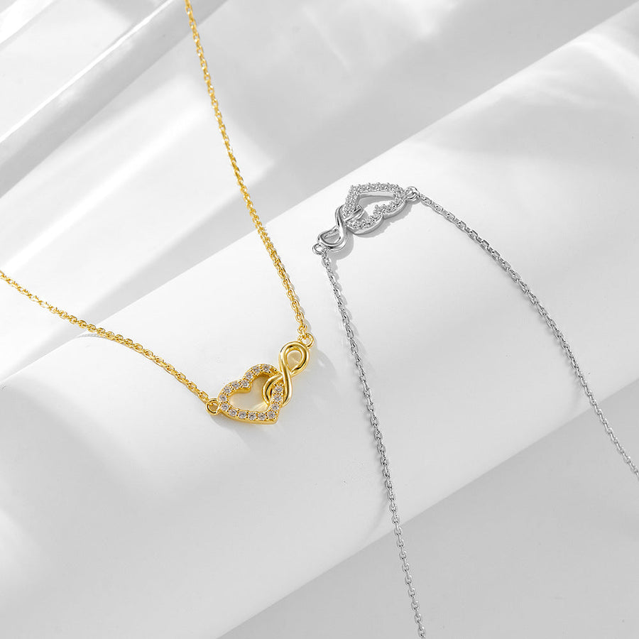 Heart and Infinity Design Silver Necklace Carly Jewelry