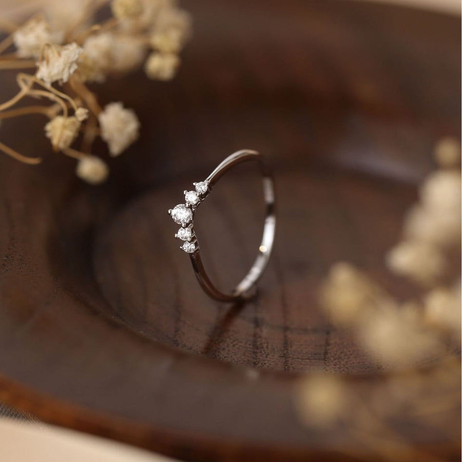 Simple Crown Design Sterling Silver Band Carly Jewelry