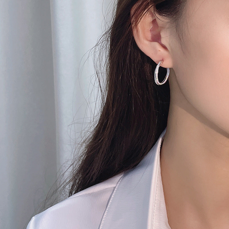 Twist Sterling Silver Hoop Earrings Shineofidamond