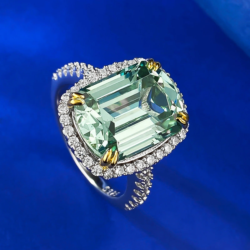 Exquisite Tourmaline Sterling Silver Anniversary Engagement Ring shine of diamond
