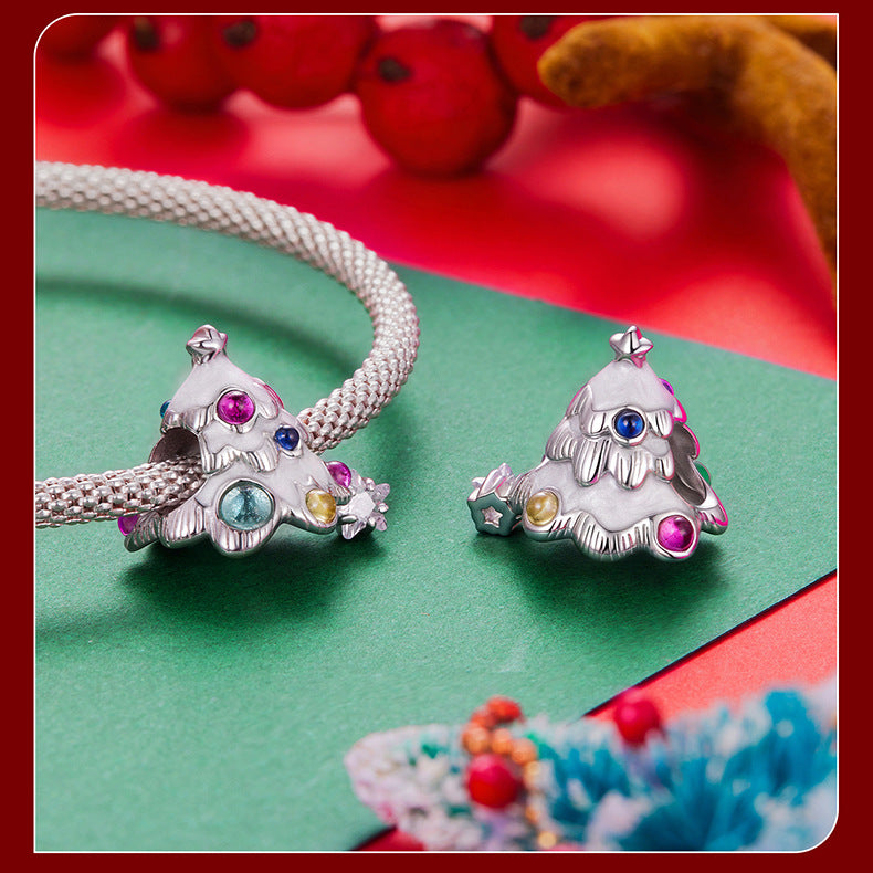Christmas Themed 925 Sterling Silver Charms for Bracelets & Necklace Shine of Diamond
