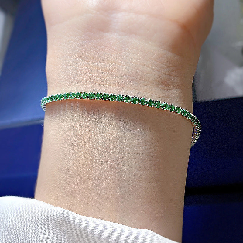 Women's Classic Multi-Color Tennis Bracelet in Sterling Silver Shineofdiamond