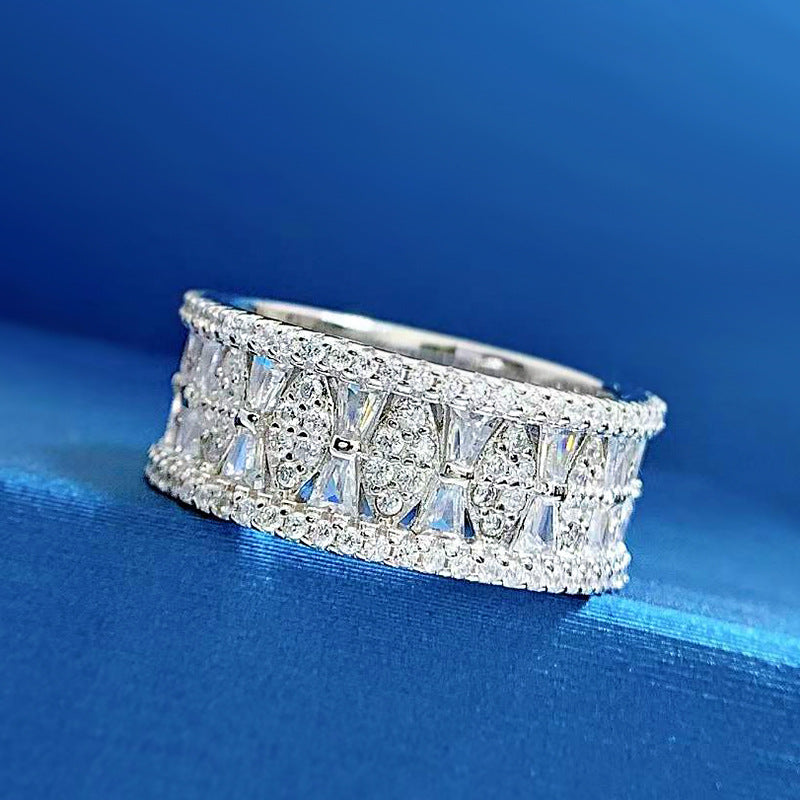 Stylish Sterling Silver Eternity Band with Micro inlays shine of diamond