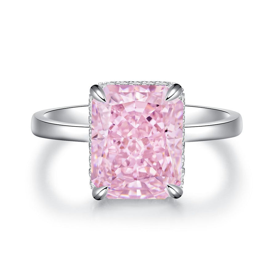 Pink Collection- Sterling Silver Engagement Ring Shine of Diamond