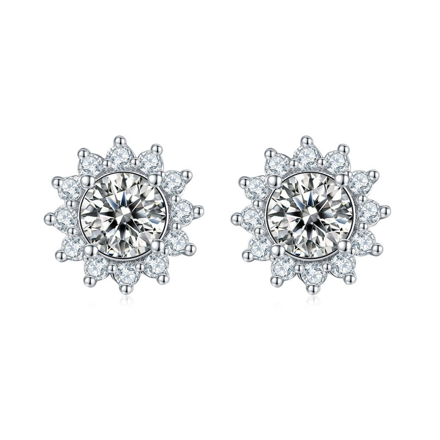Sunflower Design Stud Earrings Shineofidamond