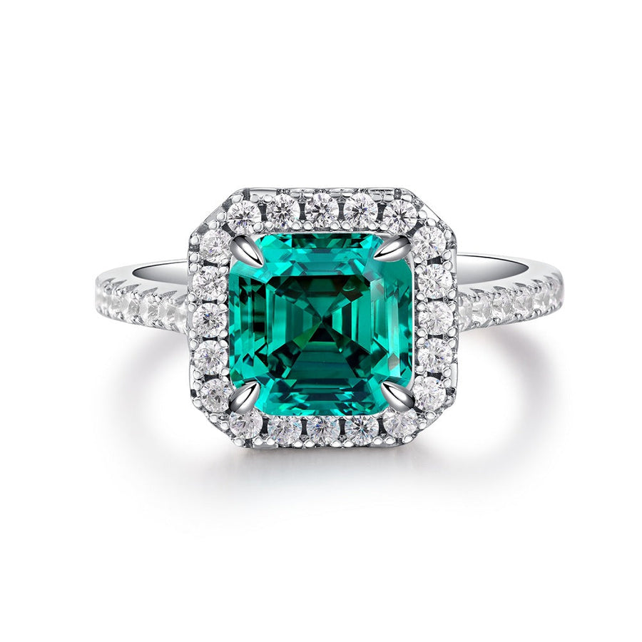 Green Collection Engagement Ring in Sterling Silver Shine of Diamond