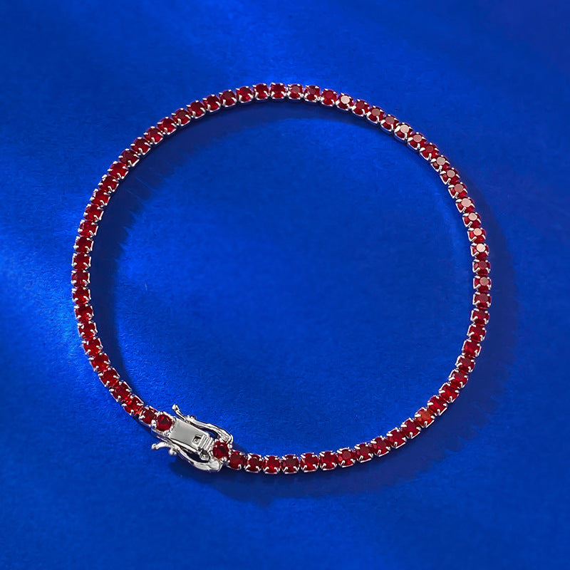 Women's Classic Multi-Color Tennis Bracelet in Sterling Silver Shineofdiamond