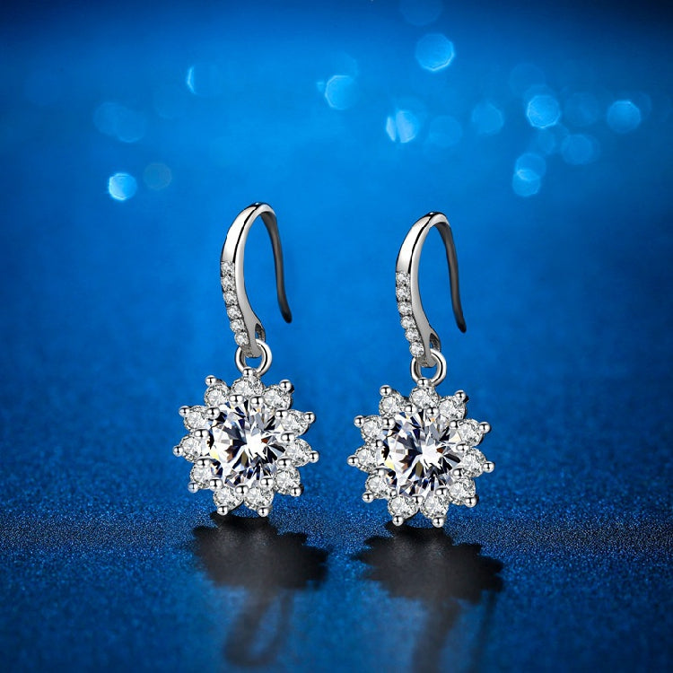 Moissanite Sterling Silver Earrings For Women shine of diamond
