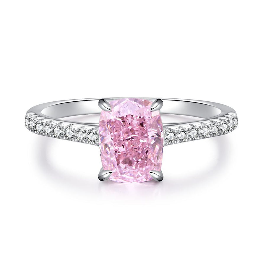 Pink Collection- Sterling Silver Engagement Ring Shine of Diamond