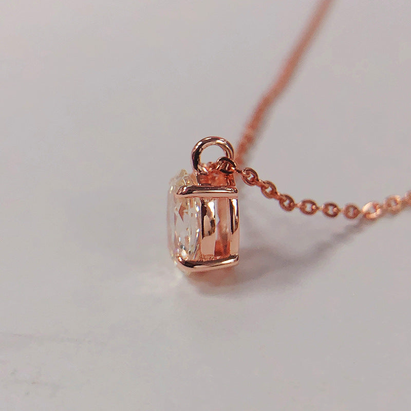Gorgeous 1.5ct Oval Cut Sterling Silver Necklace Carly Jewelry