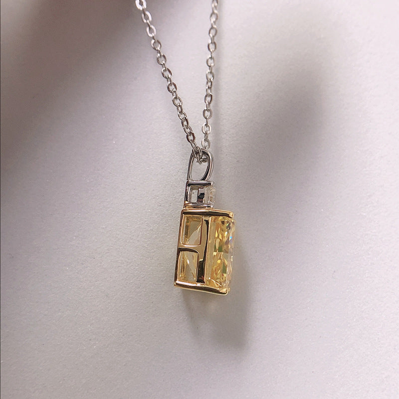 Stunning 4.5ct Yellow Pendant Necklace Carly Jewelry