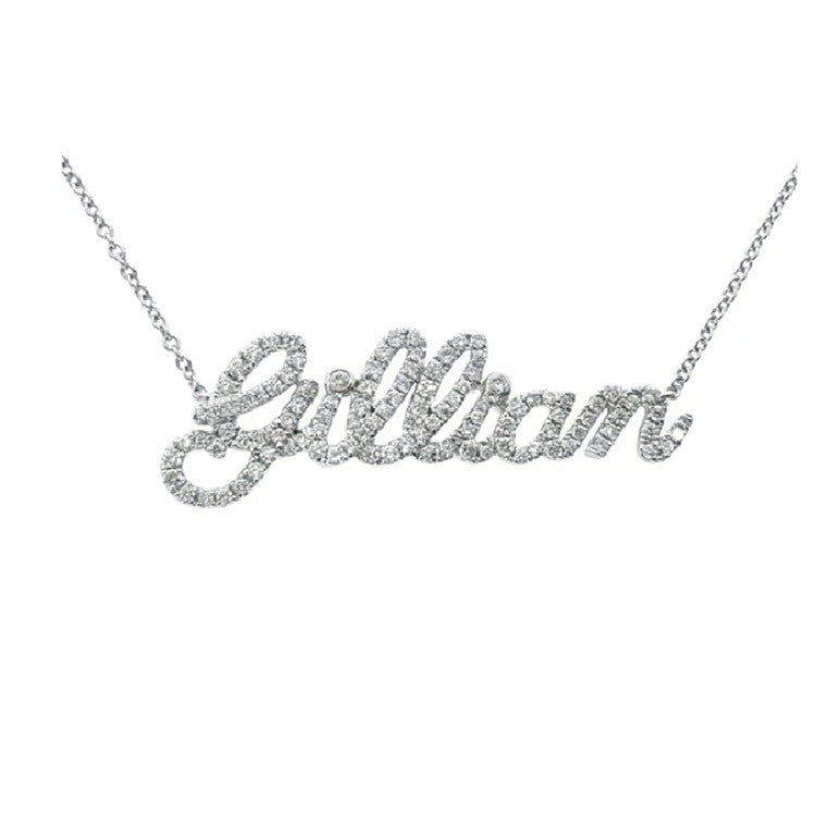 Personalized Full Pave Name Necklace in 925 Sterling Silver Shine of Diamond