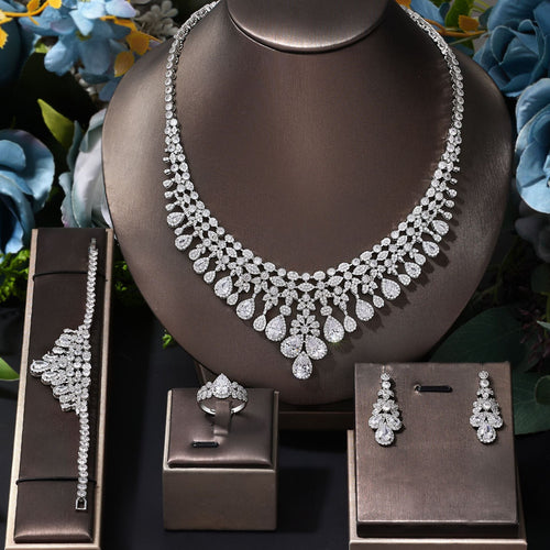 Generous Bride Wedding Accessories 4 Pcs Jewelry Set Shine of Diamond