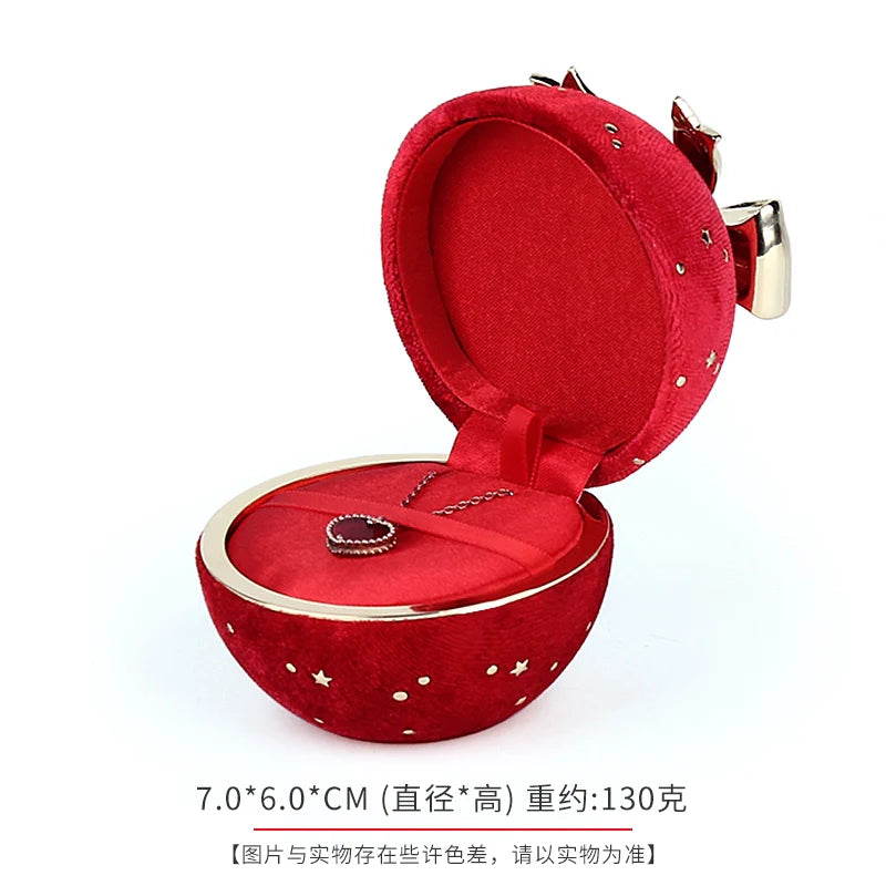 Romantic Spherical Bow-knot Jewelry Box for Ring and Necklace Shine of Diamond