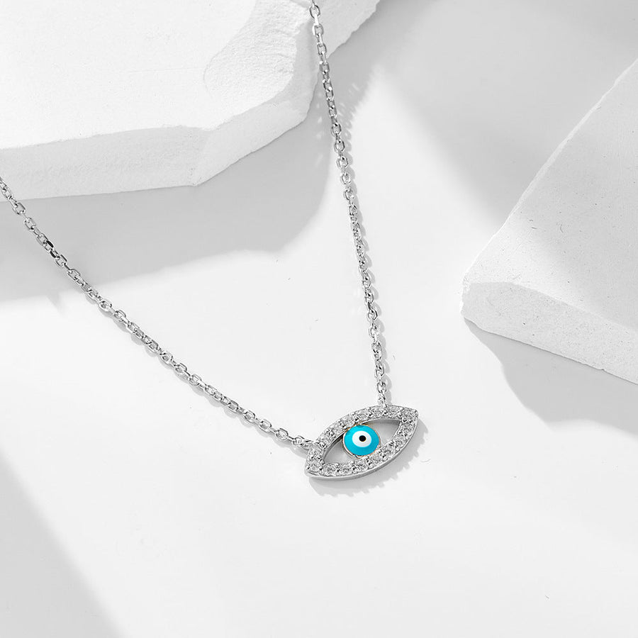 Evil Eye Design Sterling Silver Necklace Carly Jewelry