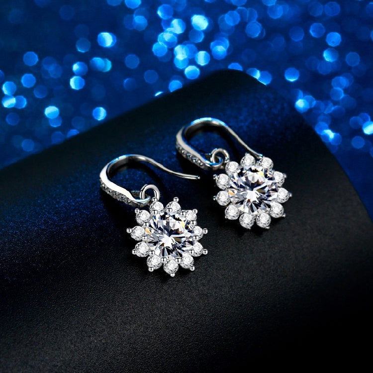 Moissanite Sterling Silver Earrings For Women shine of diamond