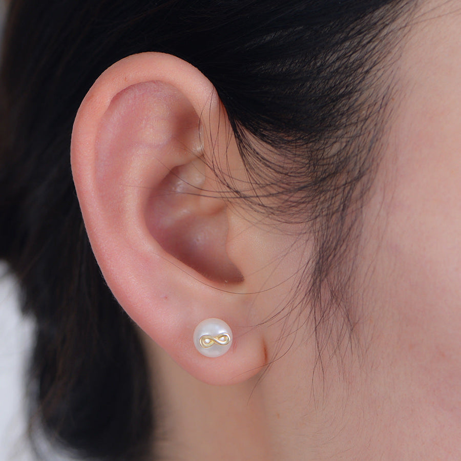Infinity Pearls Sterling Silver Stud Earrings Carly Jewelry