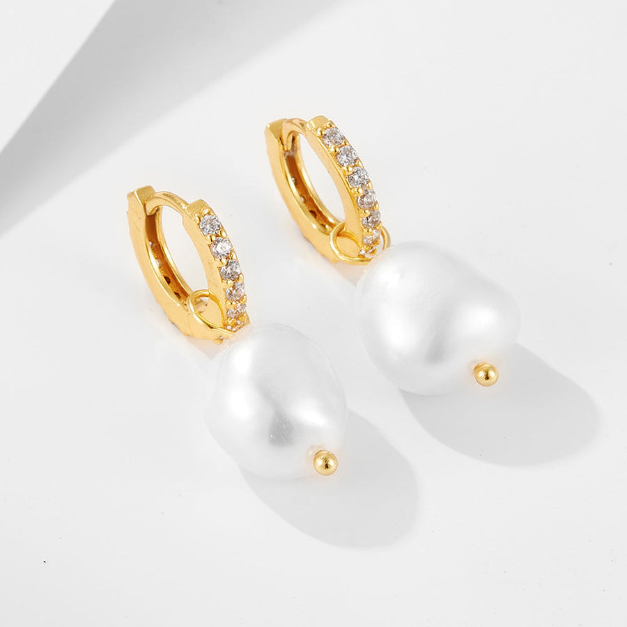 Irregular Baroque Natural Pearl Drop Earrings Carly Jewelry
