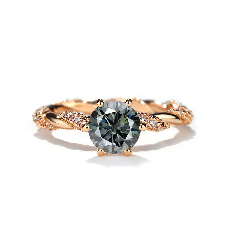 1 Carat Moissanite Twist Engagement Ring in Sterling Silver Shine of Diamond