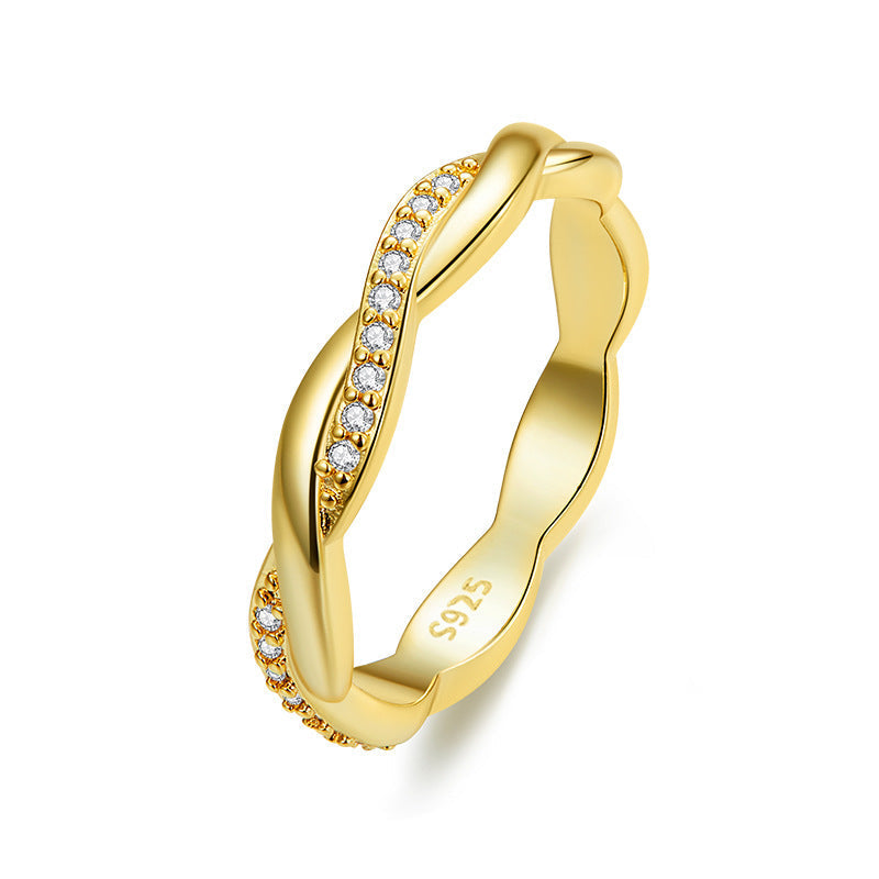 Twist Created White Sapphire Sterling Silver Wedding Band shine of diamond