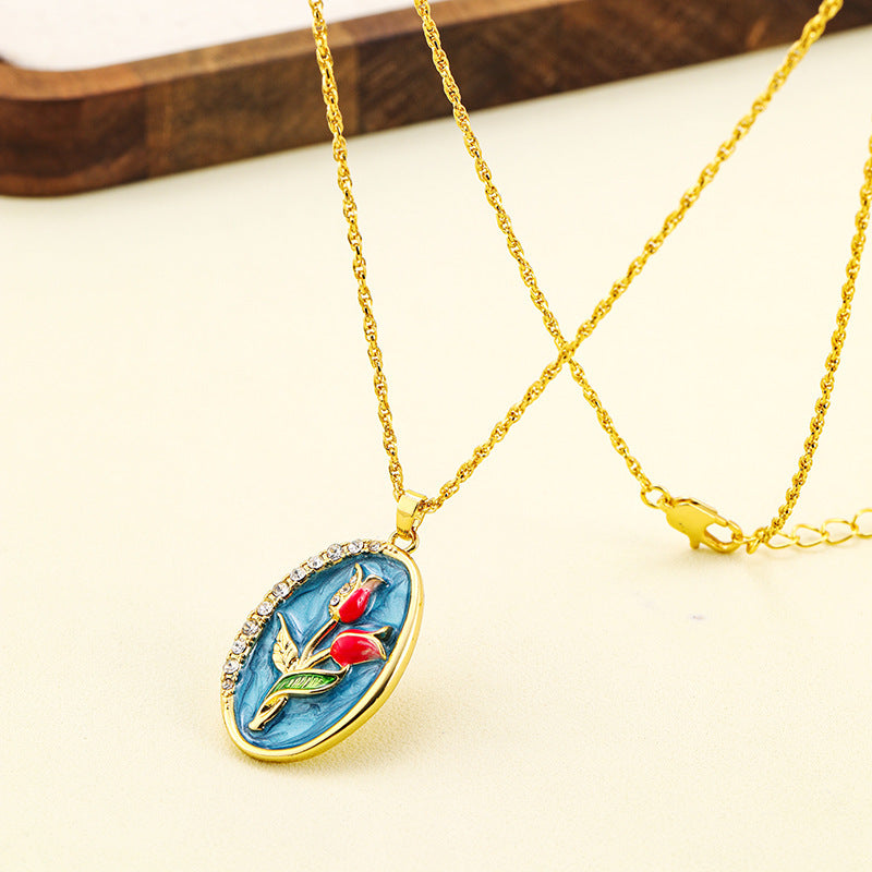 Tulip Cat's Eye Beaded Necklace For Women Carly Jewelry