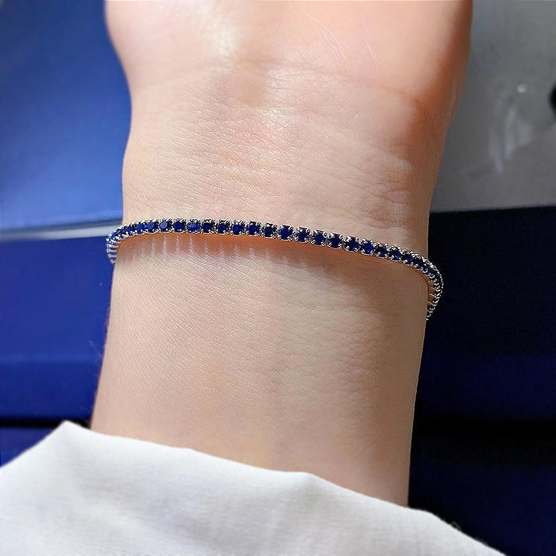 Women's Classic Multi-Color Tennis Bracelet in Sterling Silver Shineofdiamond