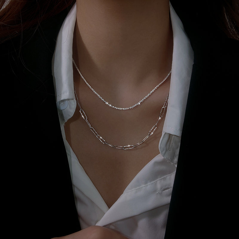 Classic 925 Sterling Silver Gypsophila Necklace Shineofdiamond
