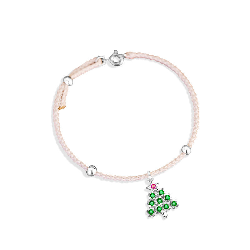 Christmas Tree 925 Sterling Silver Bracelet Shine of Diamond