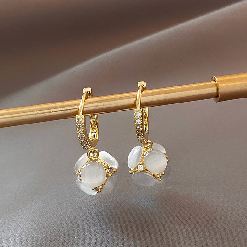 Luxury Opal Dangle Earrings In Golden Tone Dobrilajewelry