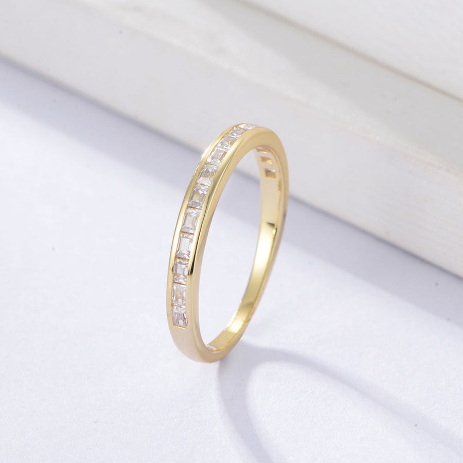 Simple Geometric Sterling Silver Band Shine of Diamond