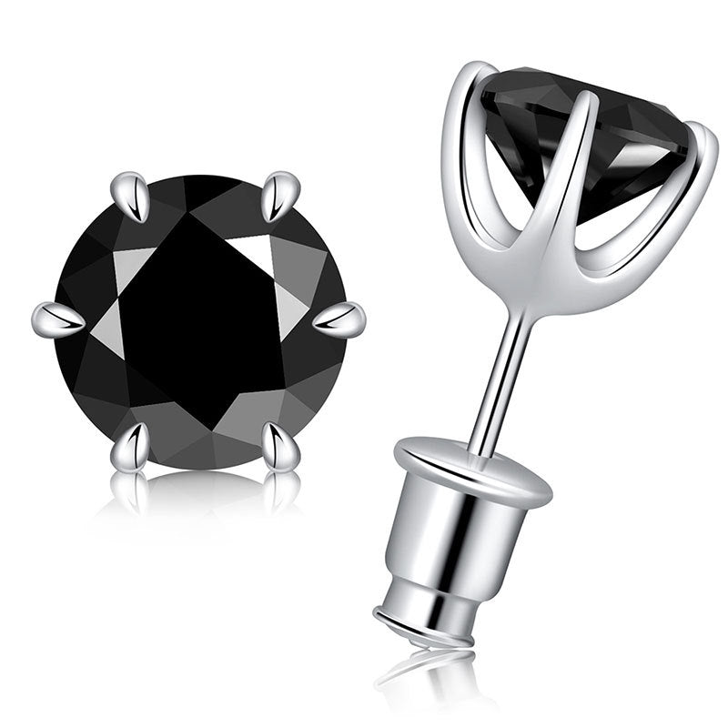 Classic Black Moissanite Stud Earrings Carly Jewelry