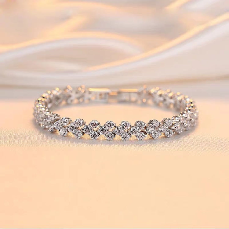 Exquisite Tennis Bracelet In Sterling Silver Shineofdiamond