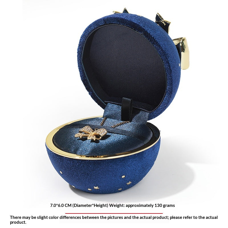 Romantic Spherical Bow-knot Jewelry Box for Ring and Necklace Shine of Diamond